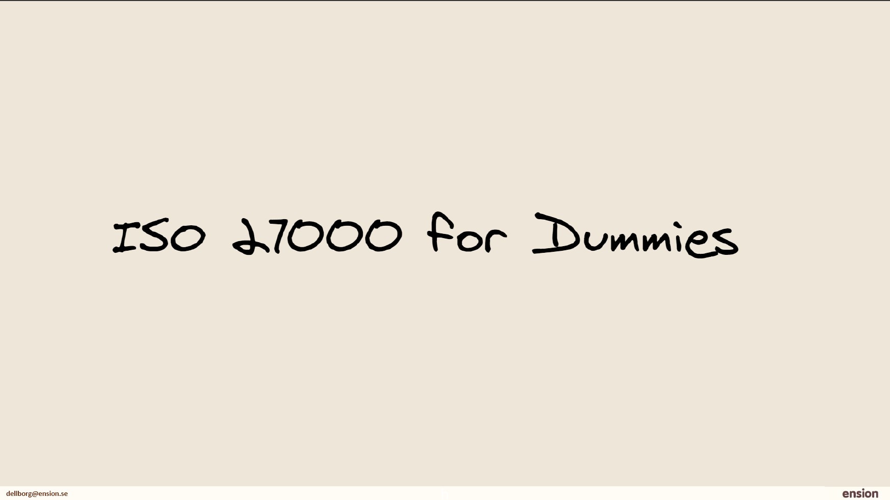 ISO 27000 for dummies, en presentation